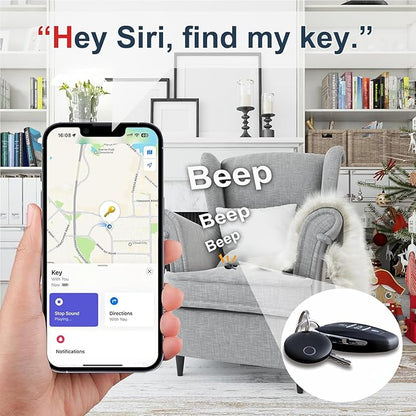 Air Tracker Tags 4 Pack Luggage Tracker Works with Find My (iOS only), Key Tracker, Wallet, Suitcase,Bicycle and More, Replaceable Battery, IP67 Waterproof