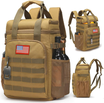 Tactical Backpack Cooler,Lunch Backpack for Men Adults Work with Handle，Soft Cooler Backpack Insulated Waterproof Leak Proof