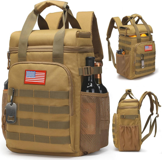 Tactical Backpack Cooler,Lunch Backpack for Men Adults Work with Handle，Soft Cooler Backpack Insulated Waterproof Leak Proof