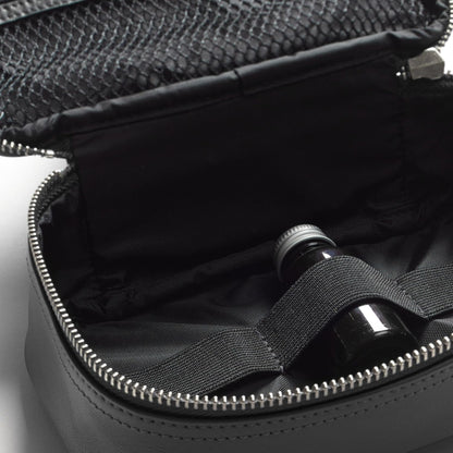 Leatherology Black Onyx Leatherology Small Travel Organizer - Zipped mesh storage pocket, elastic loops for organization, compact travel size