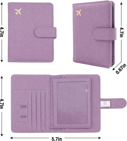 Melsbrinna Rfid Passport Holder for Travel women/Men, Cute Passport Wallet Rfid Blocking Card Slots, Rfid Passport Cover/CaseTravel Wallet, Passport Book Holder (1, Purple1)