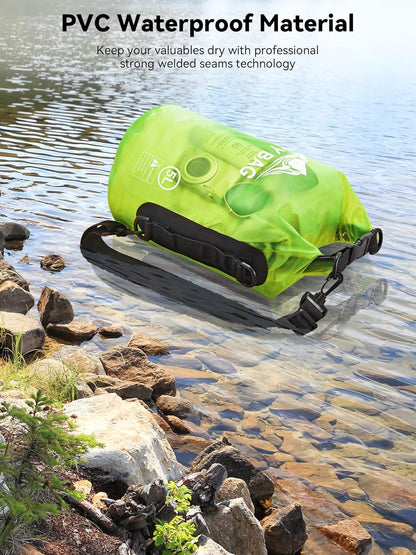 HEETA Dry Bag Waterproof for Women Men, 5L/10L/20L/30L/40L Roll Top Lightweight Dry Storage Bag Backpack with Phone Case for Travel Swimming Boating Kayaking Paddle Board Camping Beach Accessories