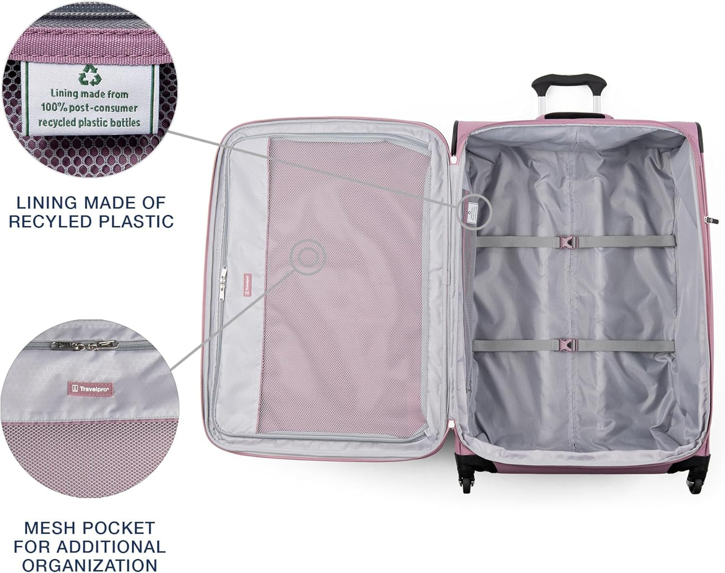 Travelpro Maxlite 5 Softside Expandable Checked Luggage with 4 Spinner Wheels, Lightweight Suitcase, Men and Women, Orchid Pink Purple, Checked Large 29-Inch