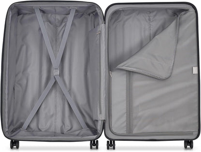 DELSEY PARIS Helium Aero Hardside Expandable Luggage with Spinner Wheels, Latte, Checked-Large 28 Inch