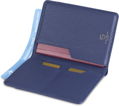 Vaultskin Leather Passport Holder, Slim RFID Blocking Travel Wallet for Men and Women, Fits Passport, Credit Cards, ID, Cash, Passport Cover Ideal Travel Accessories with Gift Box (Kensington)
