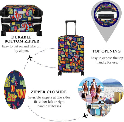 Explore Land Travel Luggage Cover Suitcase Protector Fits 18-22 Inch Case (America Map, S)