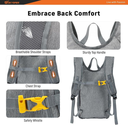 SKYSPER 15L/20L Foldable Hiking Backpack Lightweight Packable Travel Daypack with Chest Strap Small Folding Pack for Walking