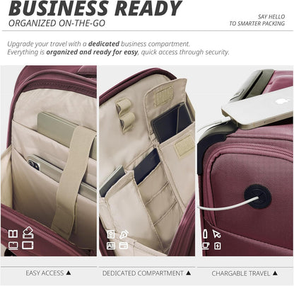 Verage Underseat Carry On Luggage with Spinner Wheels 15 inch Overnight Suitcase Travel Business Bag for Airlines Men Women