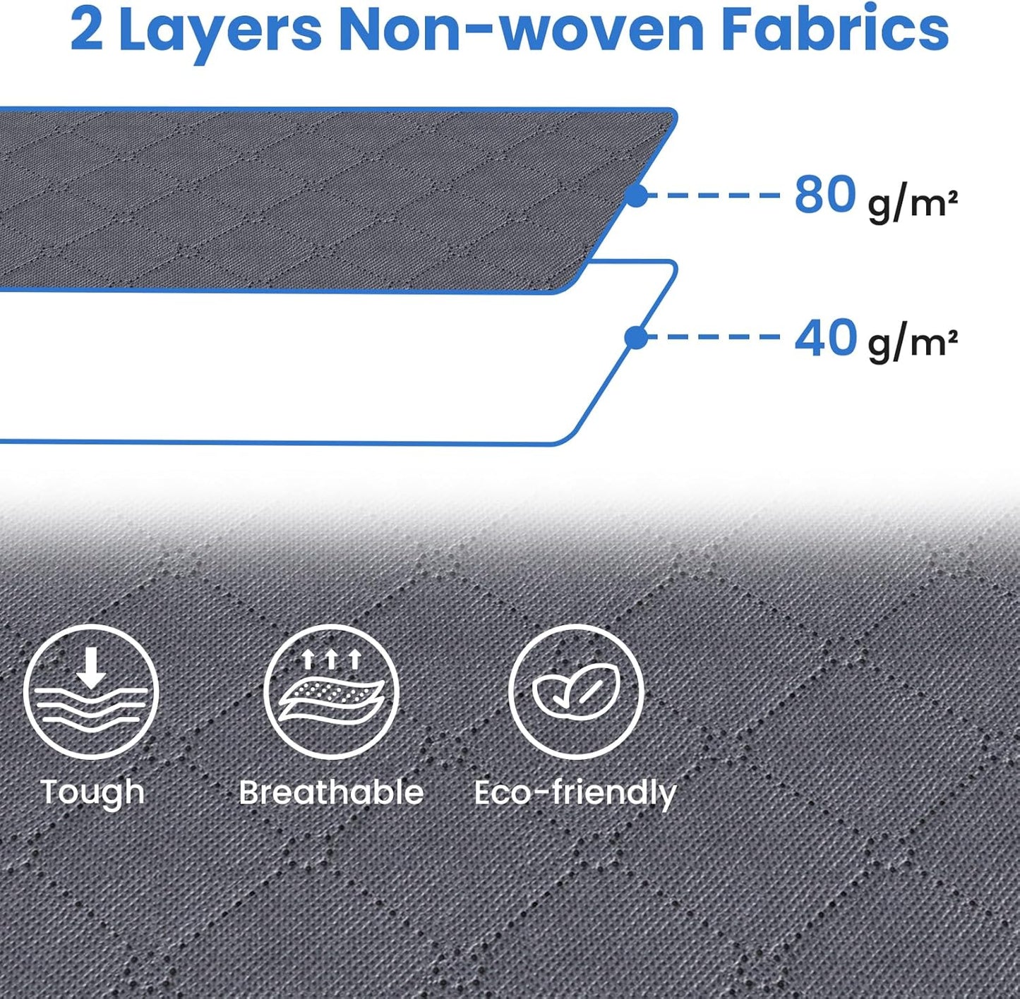 Fab totes 10 Pack Clothes Storage, Foldable Thick Fabric Blanket Storage Bags, Containers for Organizing Bedroom, Closet, Clothing, Comforter,Closet Organization with Handle,Grey