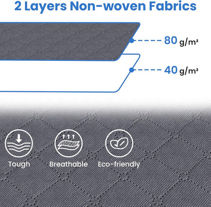 Fab totes 10 Pack Clothes Storage, Foldable Thick Fabric Blanket Storage Bags, Containers for Organizing Bedroom, Closet, Clothing, Comforter,Closet Organization with Handle,Grey