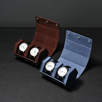 Oirlv Luxury Hexagonal Leather Watch Travel Case Single Watch Box for Men Portable Jewelry Storage Roll Organizer(1-Slot,Brown)