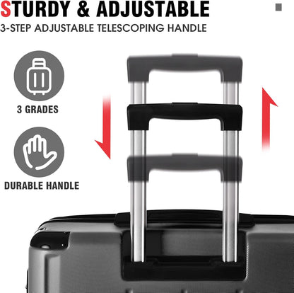 Merax 20 Inch Carry On Luggage Airline Approved, Hardshell ABS Suitcase with Spinner Wheels, TSA Lock, Lightweight Travel Luggage for Business Trips & Weekend Getaways