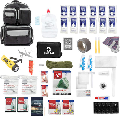 Urban Survival Bug-Out Bag/Go Bag and Disaster Survival Supplies for up to 6 People | Survival Kit for Wildfires, Hurricane, Civil Unrest & More