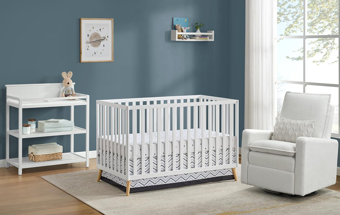 Oxford Baby Cozy Nest Convertible Island Crib, Snow White/Natural