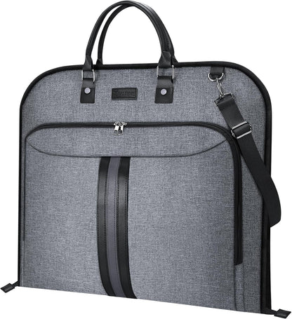BALEINE Travel Garment Bag, Travel Suit Bag for Men, 42'' Waterproof Carry on Garment Bags for Hanging Clothes, Garment Duffel Bag for Travel Business (Grey)