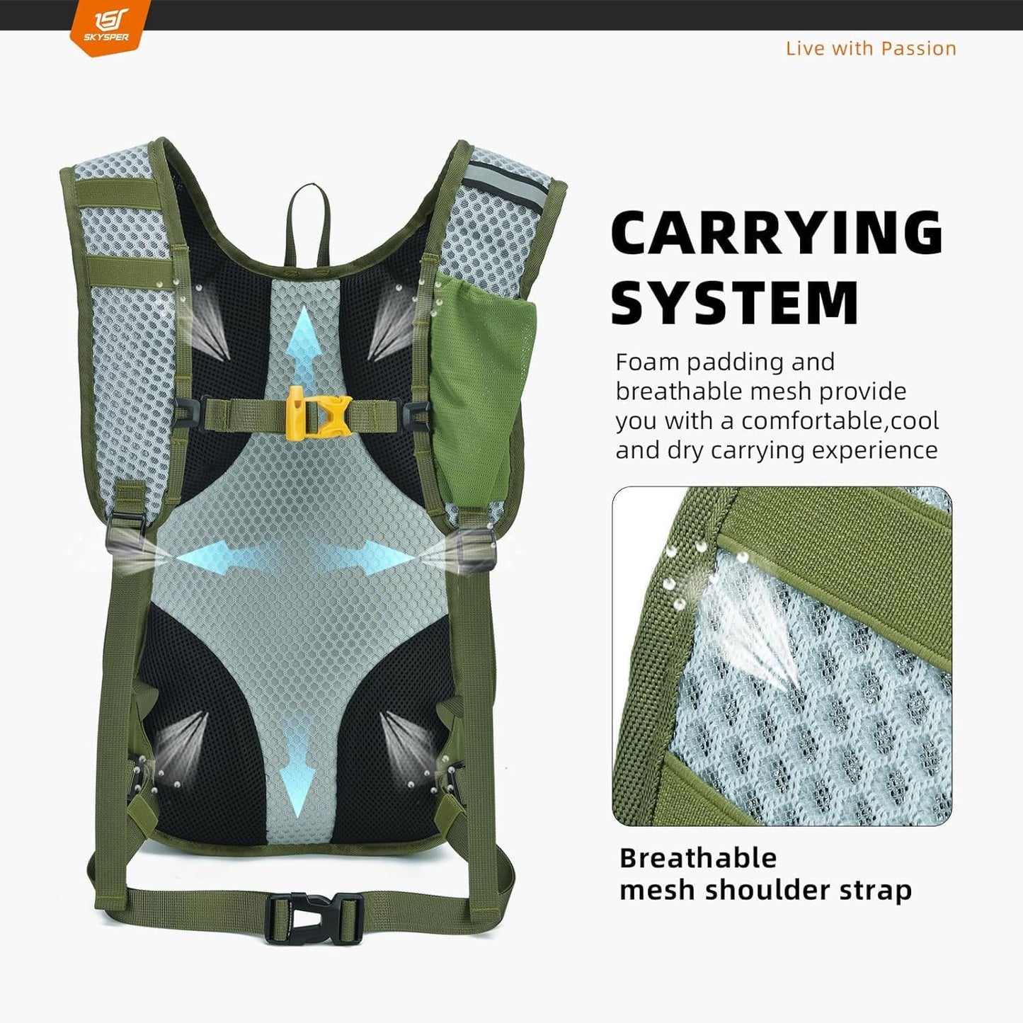 SKYSPER Small Hiking Backpack - 25L Travel Daypack Lightweight Bag Water Resistant Hiking Backpacks for Women Men