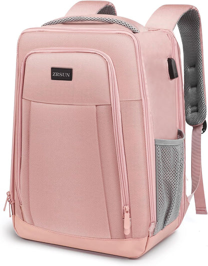 Travel Backpack, Business Anti Theft Slim Sturdy Laptops Backpack with USB Charging Port, Water Resistant College School Laptop Bag for Men & Women Fits 15.6 Inch Notebook,Pink