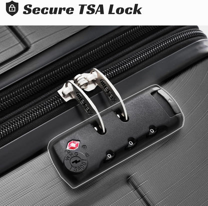 Merax 24 Inch Expandable Checked Luggage, Hardshell ABS Medium Suitcase with Spinner Wheels, TSA Lock, Lightweight Travel Suitcase for Long Trips and Vacations