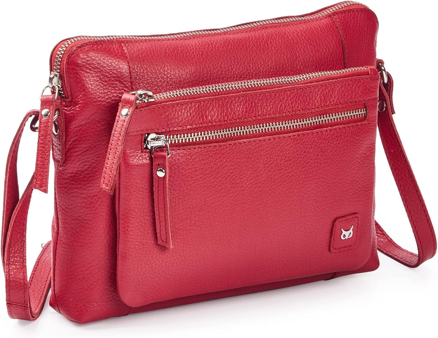 Wise Owl Accessories Small Soft Pebbled Real Leather Crossbody Handbags Purses Sling Crossover Shoulder Bag