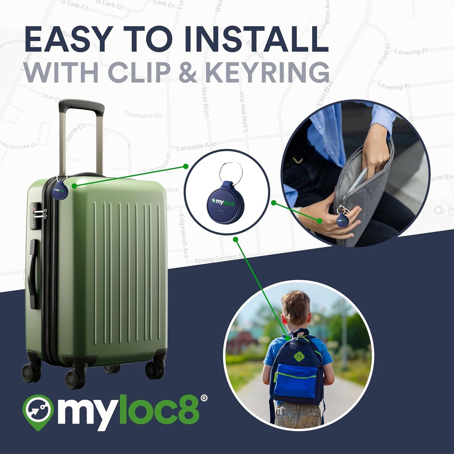 Highly Precise GPS Tracker for Keys, Backpack, Luggage & Kids – Built-in SIM, SOS Button - Smart Tag with Real-Time Tracking, Waterproof, iOS & Android Locator Device (Subscription Required)