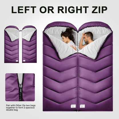 Sleeping Bags for Adults Cold Weather,Portable, Waterproof,Lightweight Camping Sleeping Bag for Tall Girls Boys with Compression Sack for Warm Camping, Hiking, Outdoor & Indoor