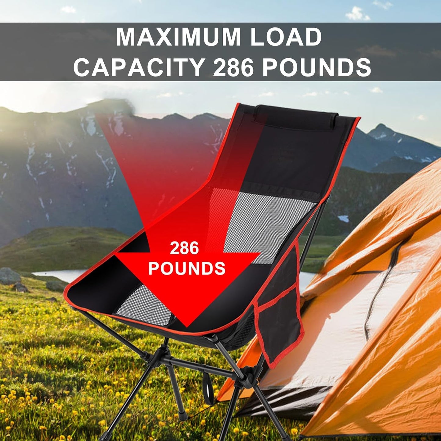 Camping Chairs Portable, Foldable Chair Lightweight, Backpacking Chair for Adults, Folding Chairs for Outside Camp (Large)