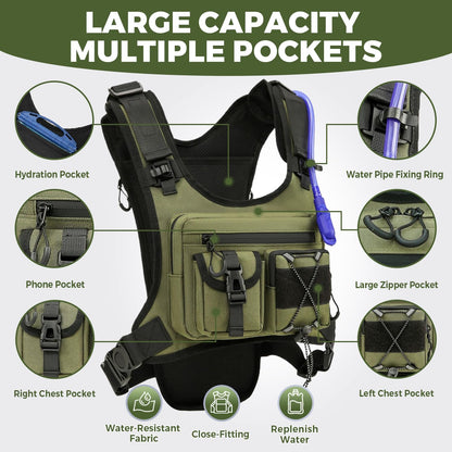 USA Original Patent Running Hydration Vest Backpack, Lightweight Chest Pack with 2.0L Water Bladder Bag Daypack for Hiking Running Cycling Race Marathon for Women Men