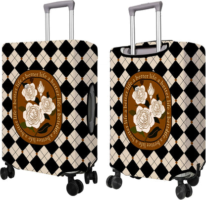 Travel Luggage Cover Suitcase Protector Fits 18-32 Inch Wheel Covers PatternedTravel Related Items Flower Luggage Protector Elastic S
