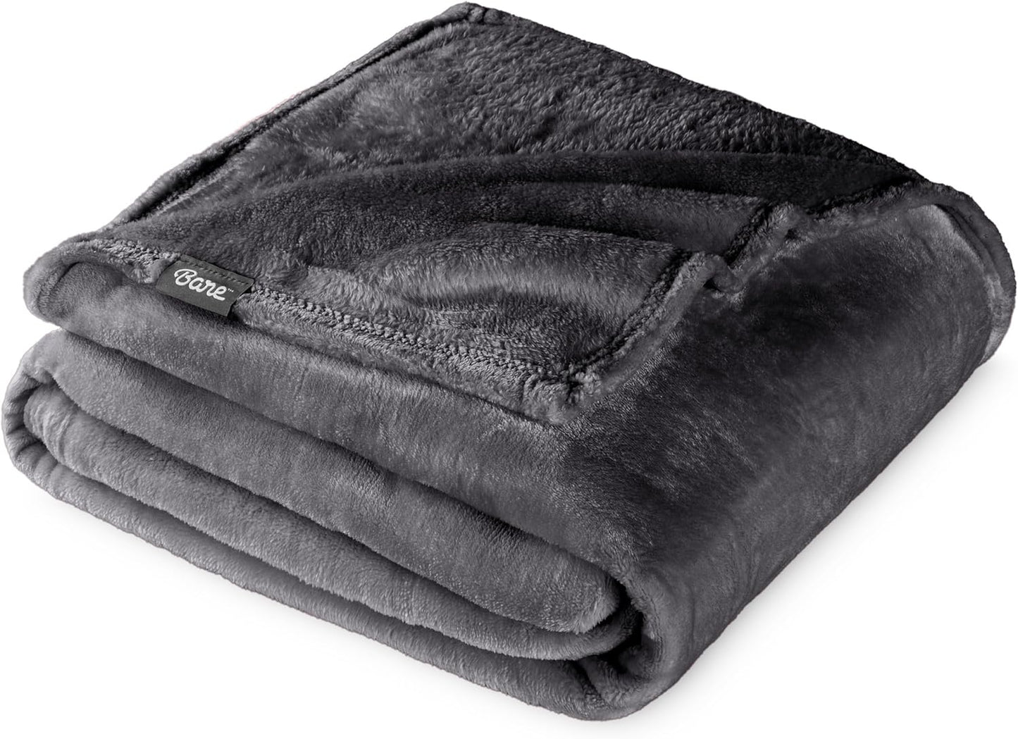 Bare Home Fleece Blanket - Throw/Travel - Ultra-Soft Lightweight for Bed, Sofa, and Couch - Luxury Microplush - Cozy Warm Blanket (Throw/Travel, Forged Iron Grey)