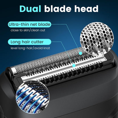Brightup Electric Foil Shavers for Men, Mini Electric Razor for Shaving Face, Compact Travel Shaver with Floating Blades, Waterproof Wet/Dry Razor USB C Rechargeable