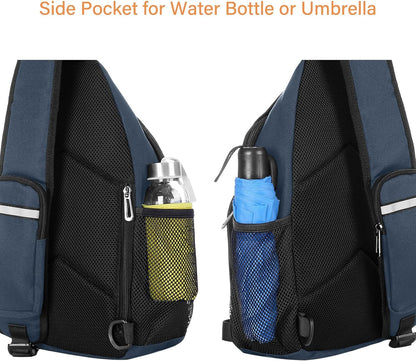 MOSISO Sling Backpack Bag, Crossbody Shoulder Bag Travel Hiking Daypack Chest Bag with Front Square Pocket&USB Charging Port