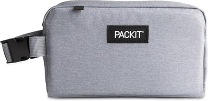 PackIt® Freezable Snack Box, Gray Fog, Built with ECOFREEZE® Technology, Collapsible, Reusable, Zip Closure with Buckle Handle, Designed For Work Snacks, Fresh Snacks On the Go, Adults, and All Ages