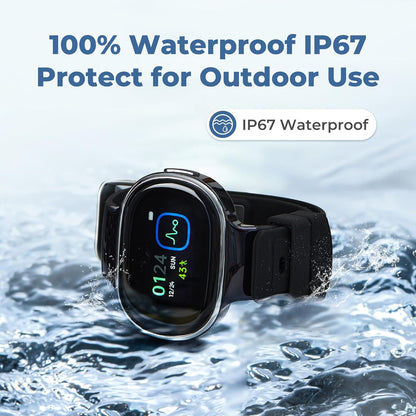 EmeTerm Smart FDA-Cleared Anti-Nausea Wristwatch Touchscreen IP67 Waterproof Morning Motion Sickness Relief Rechargeable Fast Acting Drug Free (2 Pack Black with Extra Gel)
