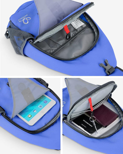 WATERFLY Crossbody Sling Backpack Sling Bag Travel Hiking Chest Bag Daypack