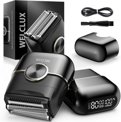 Electric Foil Shavers for Men: Upgraded Mini Electric Razor with 4 Floating Blades & Big LED Display - Foil Shaver for Men with 2 Gears Adjustable - Face Shaver with IPX7 Waterproof,USB Type C