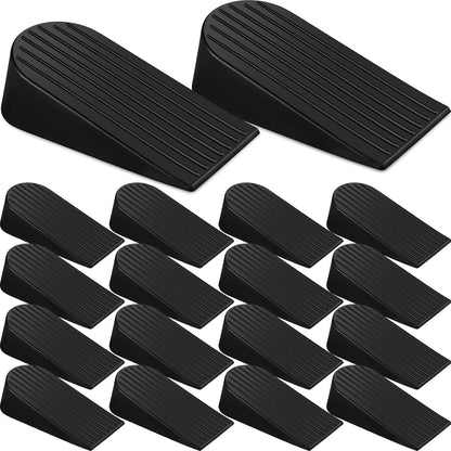 Frienda 16 Pack Large Door Stoppers Heavy Duty Rubber Stopper for Bottom of Door Wedge Stopper for Home Office (Black)