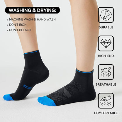 CS CELERSPORT 2/5 Pairs Ankle Compression Socks for Men and Women Running Athletic Socks