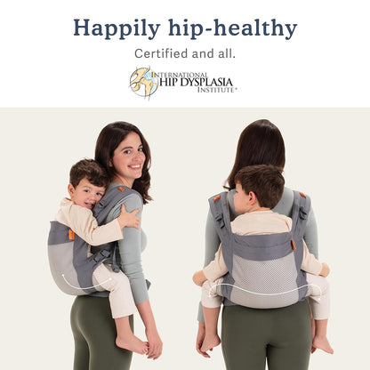 Beco Toddler Carrier - Breathable 3D Mesh Front-Carry & Backpack Style Carrier with Tall Supportive Back and Ergonomic extra-wide Seat to accomodate children from 18months (20-60 lbs) - Cool Dark Grey