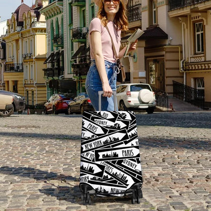 Travel Luggage Cover Suitcase Protector Fits 18-32 Inch Wheel Covers PatternedTravel Related Items Flower Luggage Protector Elastic L