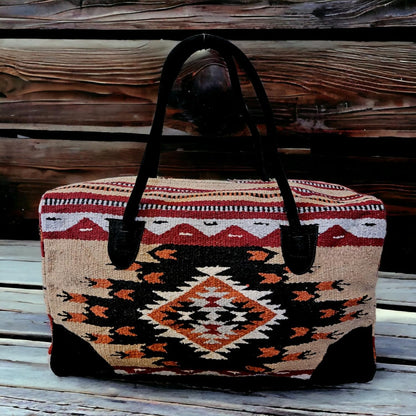 Southwestern Large Weekender Travel Bag Western Duffle Bag Boho Travel Bag (Del Rio)
