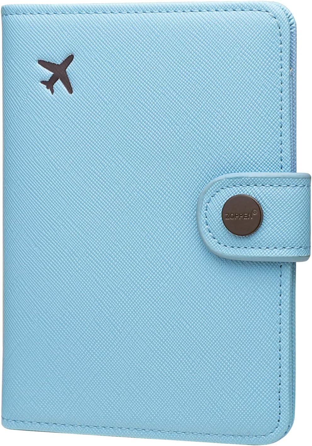 ZOPPEN Passport Holder Women, Passport Cover Travel Wallet Rfid Blocking Passport Wallet Cover Case Travel Essentials Document Organizer, Paradise Blue