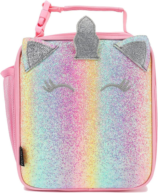 FlowFly Kids Lunch box Insulated Soft Bag Mini Cooler Back to School Thermal Meal Tote Kit for Girls, Boys, Smile