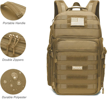 MOSISO Camera Backpack, DSLR/SLR/Mirrorless Tactical Camera Bag Case with Laptop Compartment Compatible with Canon/Nikon/Sony, Khaki