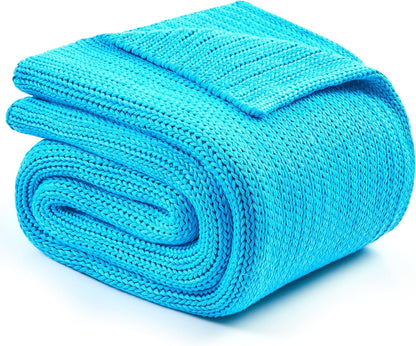 L'AGRATY Knitted Weighted Blanket - 48"x72" 12lbs Cooling Chunky Knit Heavy Blanket for Adults Braided Crochet Throw Thick Cable Yarn Knit Decorative No Beads Evenly Weighted Machine Washable