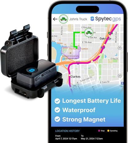 Spytec Atlas GPS Tracker for Vehicles & Kids | Up to 14-Day Battery Life | Waterproof Magnetic Case, Geofencing, Portable Real Time Mini GPS Car Tracker w/Lifetime Support | Subscription Required