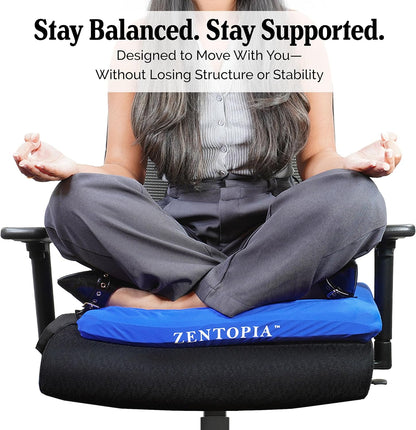 Gel and Memory Foam Seat Cushion – Office – Ergonomic Cushion Pad for Tailbone Pain - Desk Chair Car Seat Cushion Driving - Sciatica & Back Pain Relief (Blue)