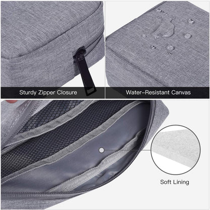 Portable Electronics Accessories Storage Bag, 2PCS Big + Small Carrying Case Travel Cable Organizer Cosmetic Bag Pouch Compatible Hard Drive, Power Bank, Mouse, Laptop Charger, Cellphone, Gray