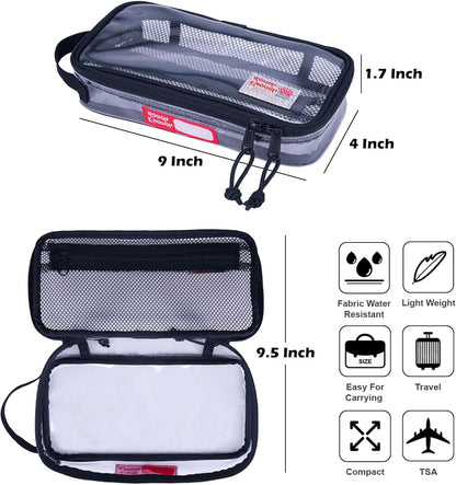 Rough Enough Clear Travel TSA Approved Toiletry Bag Small Toothbrush Case Shaving Kit Organizer Pouch for Women Men