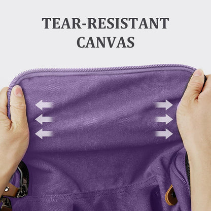 Gonex Canvas Duffle Bag for Travel 50L Expandable Duffel Weekend Overnight Bag (Purple)