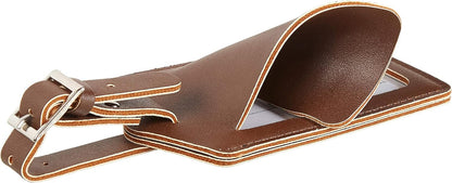 Travelambo Luggage Tags for Suitcases PU Leather Travel Tags Bag Tags Privacy Protection Travel Essentials